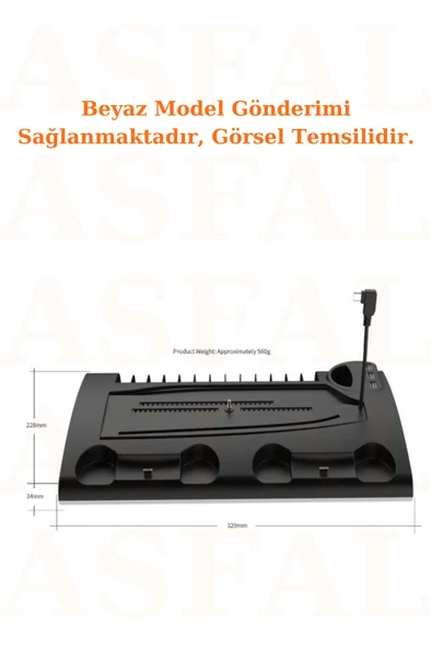 ASFAL PS5 için Şarj Ünitesi Soğutucu Organizatör Slim ve Tüm PS5 Modeller ile Uyumlu RGB Soğutma Sessiz - 2