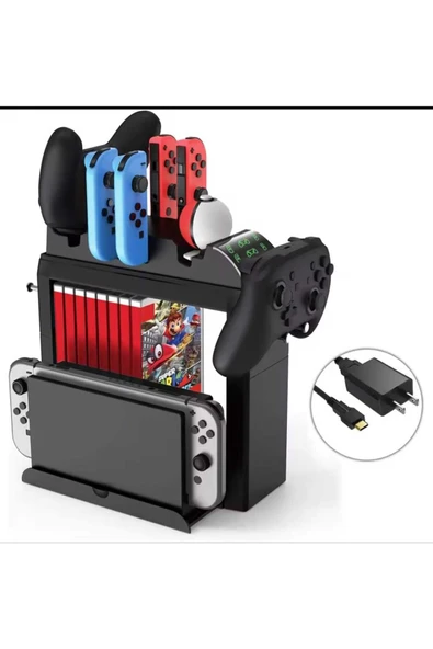 ASFAL Nintendo Switch Aksesuar Düzenleme Standı Nintendo Switch Oled Şarj Standı  Kaset, Oyun Düzenleyici - 2