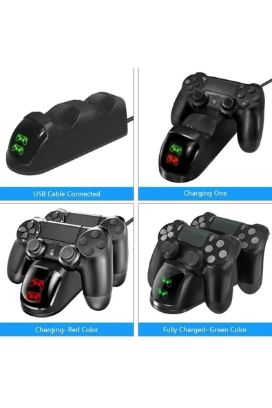 ASFAL PS4 Şarj standı PS4 Göstergeli İkili Şarj İstasyonu PS4 Kol Şarj Standı - 3