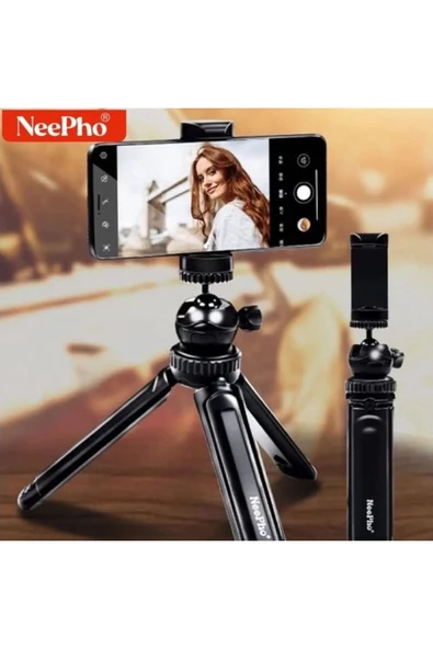 NEEPHO 38 cm Tripod ve Selfie Çubuğu Telefon ve Kamera Uyumlu Açısı ve Uzunluğu Ayarlanabilir - 2