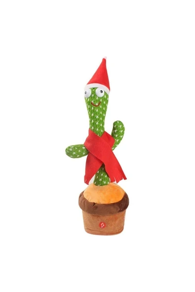 ASFAL Ses Taklitli Dans Eden Konuşan Kaktüs Işıklı Şarjlı Saksı Peluş Oyuncak Toy - 3