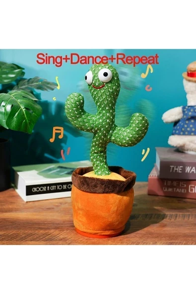 DANS EDEN PELUŞ IŞIKLI KONUŞAN ÇILGIN KAKTÜS OYUNCAK - 2