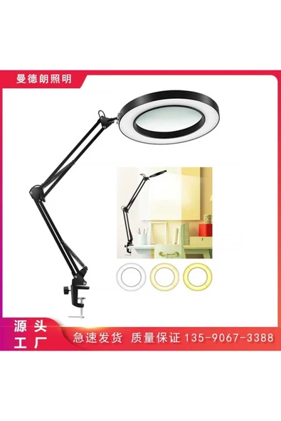 ASFAL 74cm Metal Masaüstü Selfie Işığı 3 Renkli Okuma ve Çalışma Lambası Akrobat 16 cm Ring Light - 6