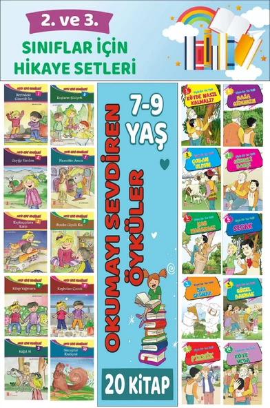 2.ve 3.Sınıflar İçin Okuma Alışkanlığı Kazandıran Mükemmel 20 li  Hikaye Seti 3 ürün görseli 1