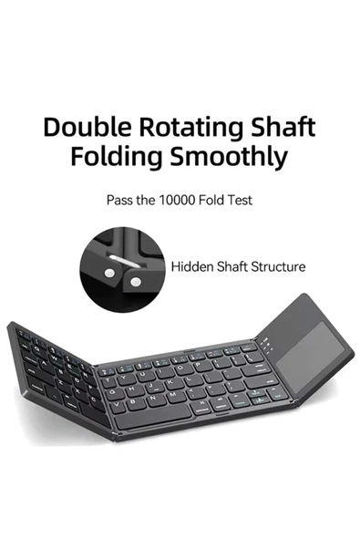 ASFAL Touchpadli Katlanabilir Bluetooth Klavye Telefon Tablet ve Pc Uyumlu Taşınabilir Klavye - 3