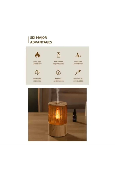 ASFAL Ahşap Şık Hava Nemlendirici 125 ml Aromaterapi Nemlendirici Makinesi Difüzör - 4