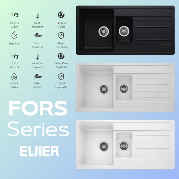 Granit Evye Fors Series Black (SİYAH) - (1.5 Göz) - (100x50) - 3