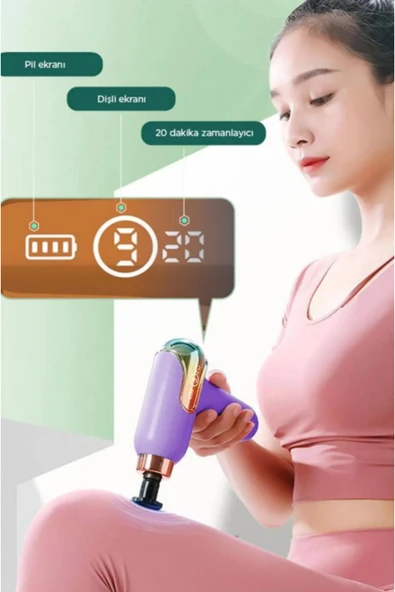 ASFAL Taşınabilir Şarjlı Masaj Aleti Beyaz 4 Başlıklı 1500mAh Batarya 45db Ses Seviyesi Farklı Titreşimler - 3