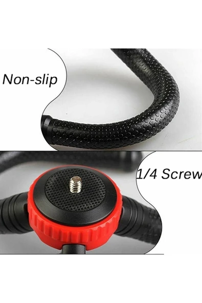 ASFAL 30 Cm Esnek Tripod Gorillapod Dslr Telefon Kamera Tutucu Tutacağı Standı + Telefon Tutacağı - Resim 6