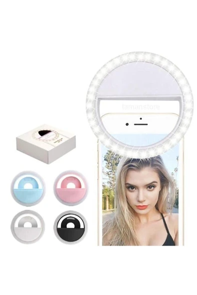 RİNG LİGHT Şarjlı Led Selfie Işığı Led Ring Light Halka Telefon Işığı 36 Led 3 Kademeli