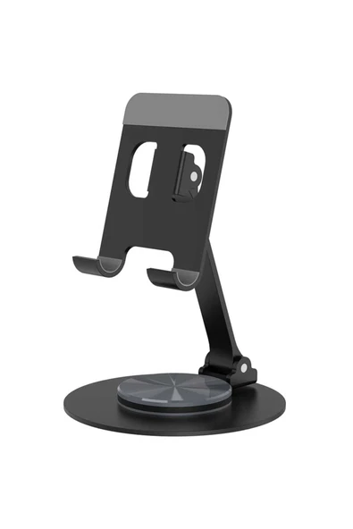 ASFAL Siyah 360° Dönebilen Katlanabilir Masaüstü Telefon Tutucu, Taşınabilir Tablet Tutacağı Tablet Standı - 6