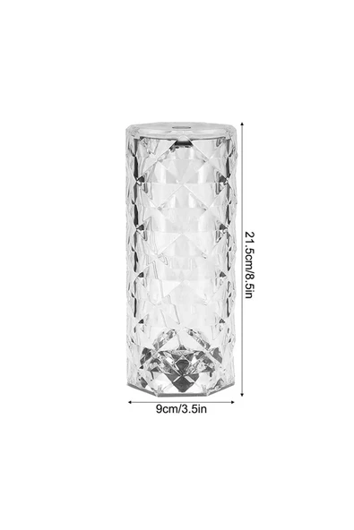 ASFAL Kumandalı 16 Renkli Dokunmatik Kristal Led Masa Lambası Şarjlı Rgb Atmosfer Işığı - Resim 4