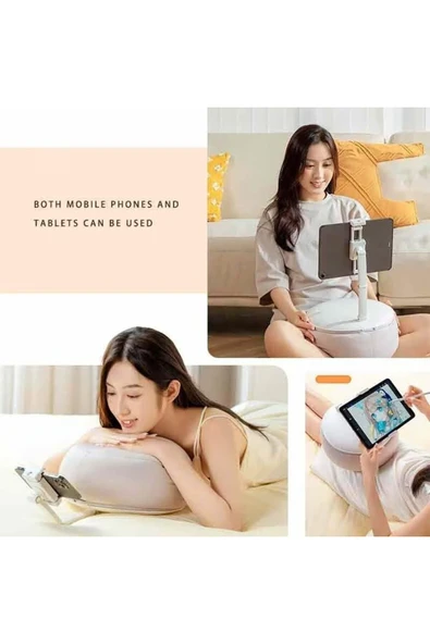 ASFAL Pofuduk Yastık Şeklinde Tablet ve Telefon Tutucu Çok Amaçlı Ayarlanabilir Telefon ve Tablet Standı - 5