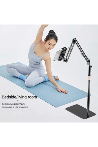 ASFAL 155 Cm Metal Ayaklı Telefon Ve Tablet Tutucu Katlanabilir Döner Başlıklı Tablet Standı - 5