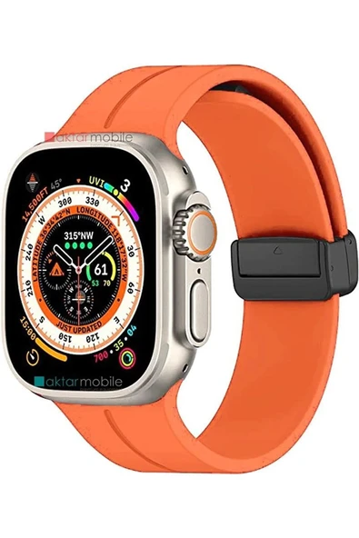 ASFAL Apple Watch 42 44 45 49 Mm 1 2 3 4 5 6 Se 7 8 Watch Ultra Uyumlu Kordon Manyetik Tokalı Mıknatıslı ürün görseli 1