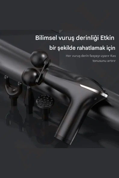 ASFAL 4 Başlıklı Titreşimli 6 Titreşim Modlu Taşınabilir Şarjlı Masaj Aleti Çift Başlıklı Yoğurmalı - 4