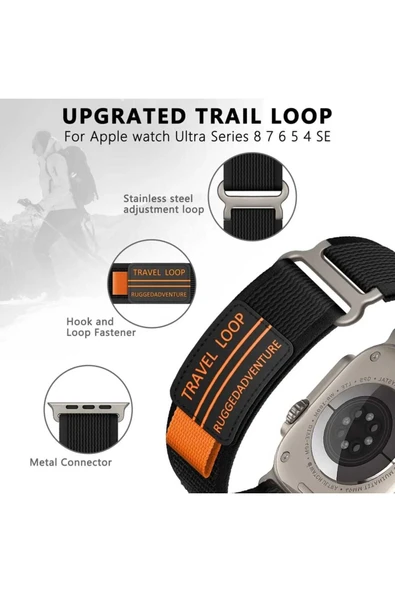 ASFAL Watch Uyumlu Travel Kordon 42mm 44mm 45mm 49mm Uyumlu 1/2/3/4/5/6/se/7/8/9ultra ultra 2 Kordon - Resim 2