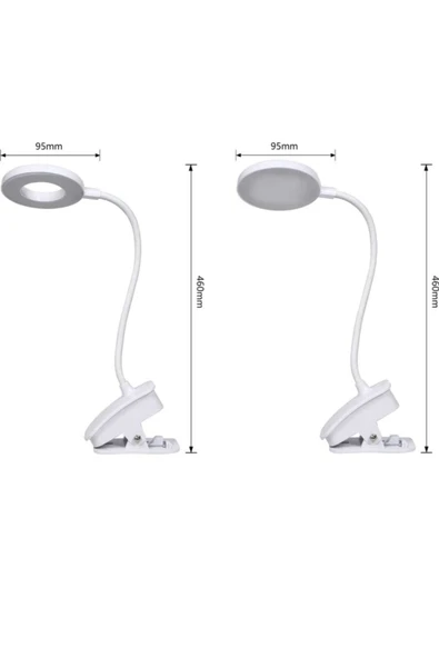 ASFAL Dokunmatik, 3 Kademeli Mandallı Çalışma Masa Lambası, Açısı Ayarlanabilir Şarjlı Gece Lambası - Resim 2