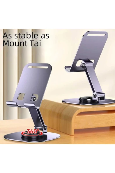 ASFAL Metal 360° Dönen Masaüstü Tablet ve Telefon Standı Mor, Açılı, Katlanabilir Telefon ve Tablet Tutucu - 2