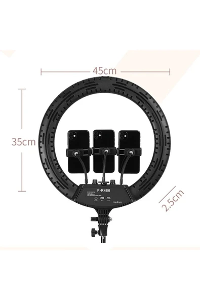 ASFAL 18 Inç Kumandalı Işık Led 210 Cm Tripod Youtuber Video Selfie Stüdyo Makyaj Tiktok Işığı Ring Light - 3