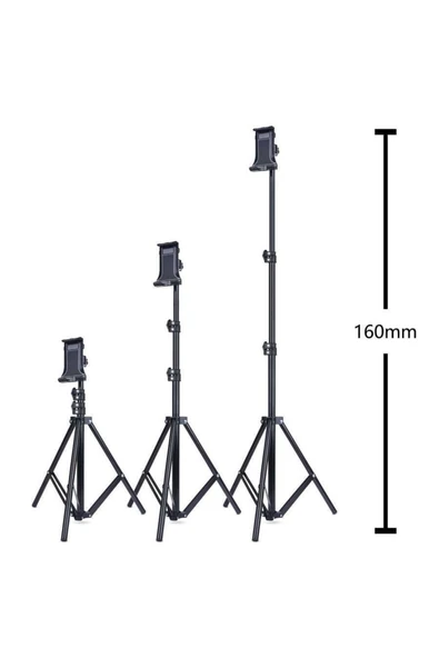 ASFAL 210 Cm Teleskopik Katlanabilen 5-13 Inç Uyumlu Tablet Ve Telefon Tutucu Stand Tripod - 4