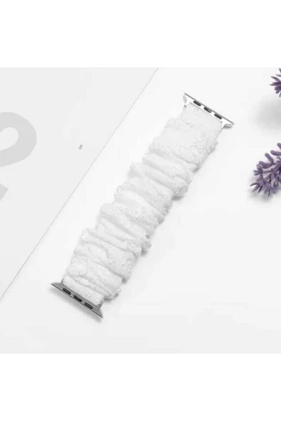 ASFAL Apple Watch 2/3/4/5/6/7/8/se 38 mm 40 mm 41 mm Uyumlu Kumaş Kordon Lastikli Kumaş Kayış ürün görseli 1