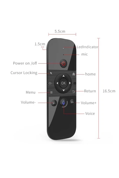 ASFAL Klavyeli, Ses Komut Özellikli 2.4G Air Mouse Kablosuz Kumanda Akıllı Televizyon Kumandası - 5