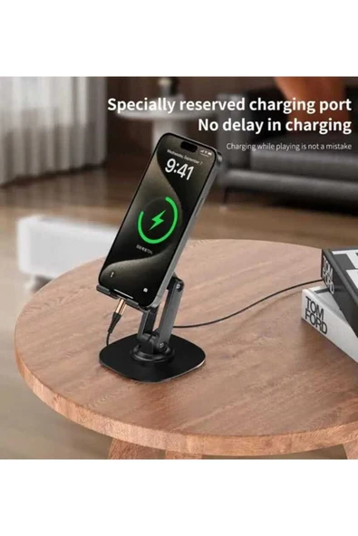 ASFAL 360° Dönebilen Masaüstü Telefon ve Tablet Tutucu Katlanabilir Taşınabilir Tablet ve Telefon Standı - 6