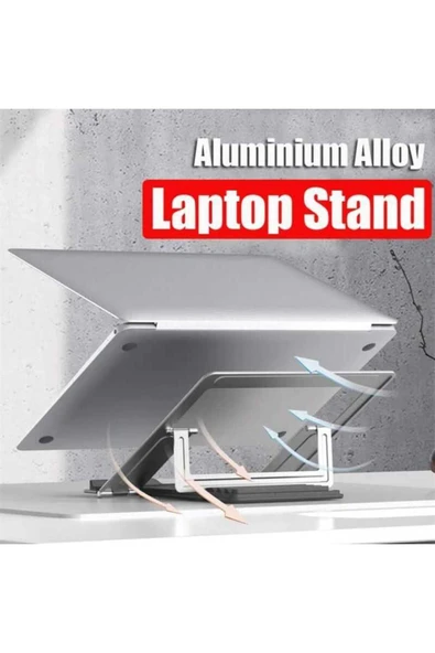 ASFAL Metal Yükseklik Ayarlı Çantalı Tablet ve Laptop Standı Taşınabilir Masaüstü Macbook ve Laptop Tutucu - 4