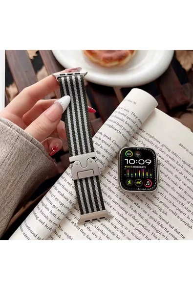 ASFAL Apple Watch 3/4/5/6/7/8/9/10/se/ultra/ultra2 44mm/45mm/46mm/49mm Uyumlu Kumaş Kordon - 2