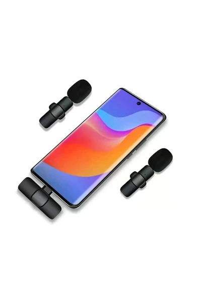 ASFAL Type-c Uyumlu Ikili Kablosuz Yaka Mikrofonu, Wireless Canlı Yayın, Youtube, Tiktok, Yaka Mikrofonu - 2
