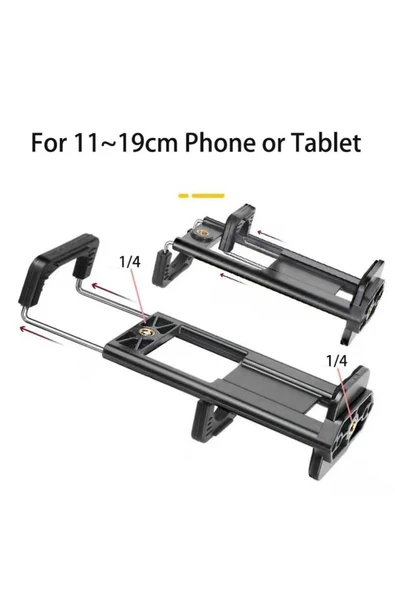 ASFAL 360 Derece Döner Başlıklı Tablet Ve Telefon Tutucu Stand 210 Cm Tripod 2 In 1 Metal Ayaklı Stand - Resim 6