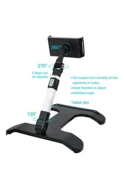 ASFAL Fonksiyonel Ayarlanabilir Katlanabilir 2in1 Masaüstü Telefon Tutucu ve Tablet Standı Tablet Tutacağı - 4