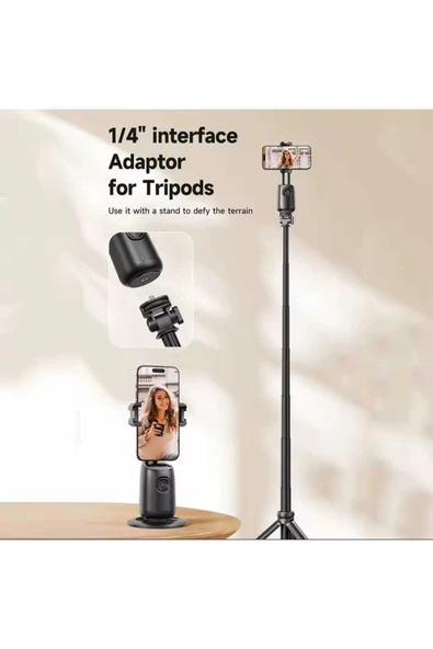 ASFAL Yüz Takibi Yapan 360° Dönen Gimbal Telefon Sabitleyici Video Çekimi İçin Taşınabilir Akıllı Tripod - 3