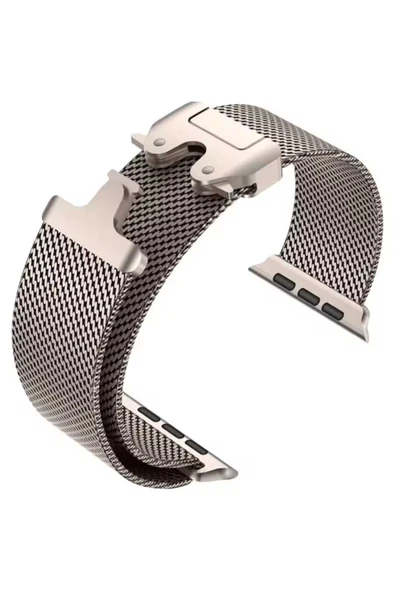 ASFAL Apple Watch 3/4/5/6/7/8/9/10/se/ultra/ultra2 44mm/45mm/46mm/49mm Uyumlu Milano Metal Hasır Kordon - Resim 2