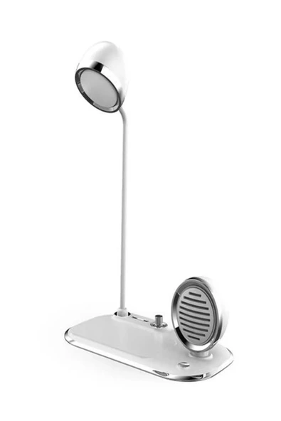 ASFAL 3in1 Premium Taşınabilir 15W Kablosuz Şarj Standı Bluetooth Hoparlör ve 3 Renkli Masa Lambası - Resim 3