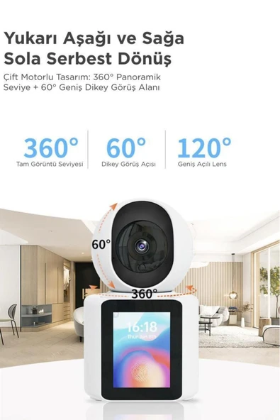 TORİMA CMR-11 Monitörlü Smart Ip Full Hd 360° Akıllı Güvenlik Kamerası Bebek Kamerası - 2