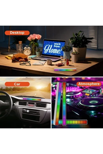 ASFAL Rgb Müzik Ses Ritim Işığı Araba Ev Disko Ses Led Ritim Şerit Işığı Rgb Ses - 2