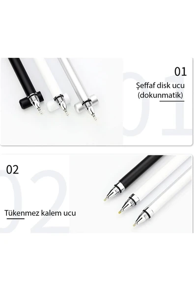 MOBAX Dokunmatik Passive Stylus Kalem Tablet Telefon Bilgisayar Dokunmatik Kalemi Beyaz - 2