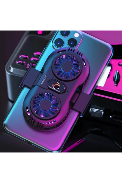 ASFAL Çift Fanlı Işıklı Radyatör Telefon Soğutucu Fan Oyun Hızlandırıcı Işıklı Telefon Soğutucu - 5