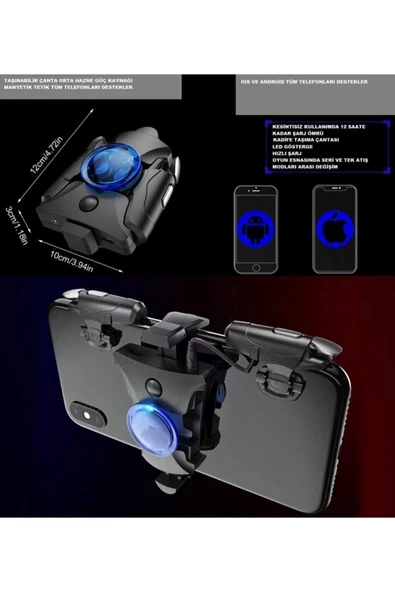 ASFAL Pubg Tetik Konsol Telefon Oyun Adaptörü Tetik Düğmesi Joystick Gamepad Makro/seri Ateş Edebilir - Resim 3