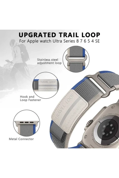 ASFAL Apple Watch Uyumlu Travel Kordon 38mm 40mm 41mm Uyumlu Watch 1/2/3/4/5/6/se/7/8/9ultra Uyumlu Kordon - Resim 2