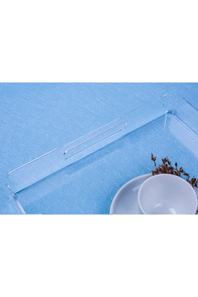 ASFAL Şeffaf Pleksi Tepsi 35x25 cm Servis Kahve Çay Ve Sunum Tepsisi - 4