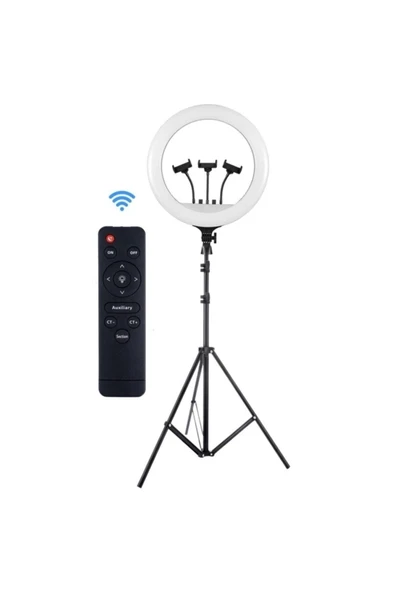ASFAL 18 Inç Kumandalı Adaptörlü Led Işıklı Telefon Tutuculu Tripod Video Youtuber Tiktok Işığı - 3