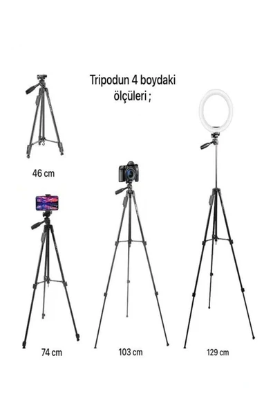 NEEPHO NP-3180S 129 Cm Tripod Bluetooth Kumandalı Profesyonel Telefon Kamera Tutucu Çantalı Tripod - 3