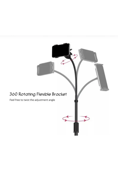 ASFAL 170 Cm Flexible Ipad Tablet Ve Telefon Tututucu Stand Esnek Tripod Ayak 360 Dönder Başlıklı - Resim 4