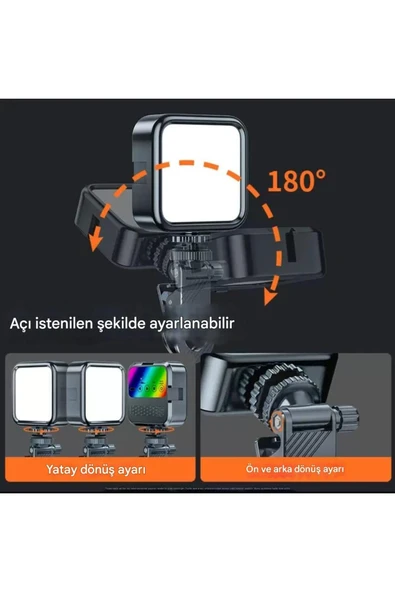 ASFAL Telefon, Kamera Laptop Uyumlu RGB Selfie Işığı Canlı Yayın Tiktok Selfie ve Video İçin Mini Led Işık - 2