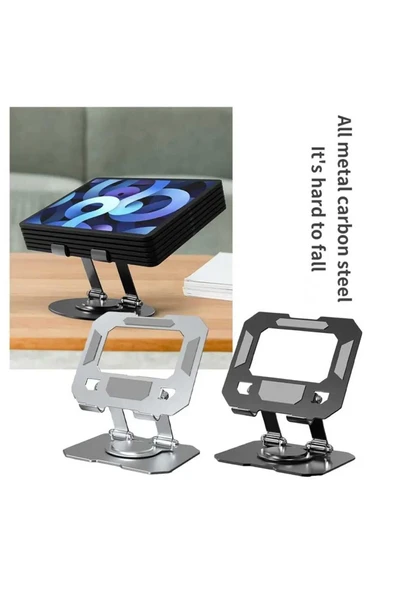 ASFAL 14 İnç Uyumlu Masaüstü Metal Tablet Tutucu 360° Dönebilen Telefon, Ipad ve  Tablet Standı - 2