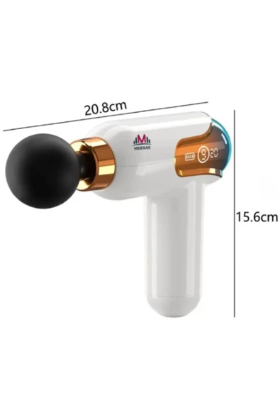 ASFAL Taşınabilir Şarjlı Masaj Aleti Beyaz 4 Başlıklı 1500mAh Batarya 45db Ses Seviyesi Farklı Titreşimler - 4