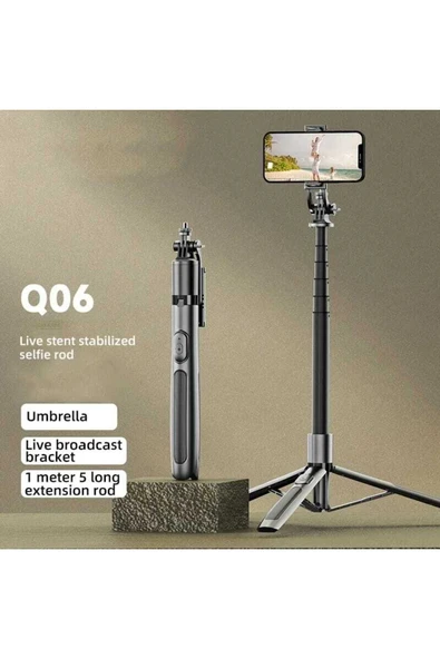 ASFAL Bluetooth Uyumlu Kumandalı Taşınabilir  Selfie Çubuğu Katlanabilir 156 cm Tripod - 4